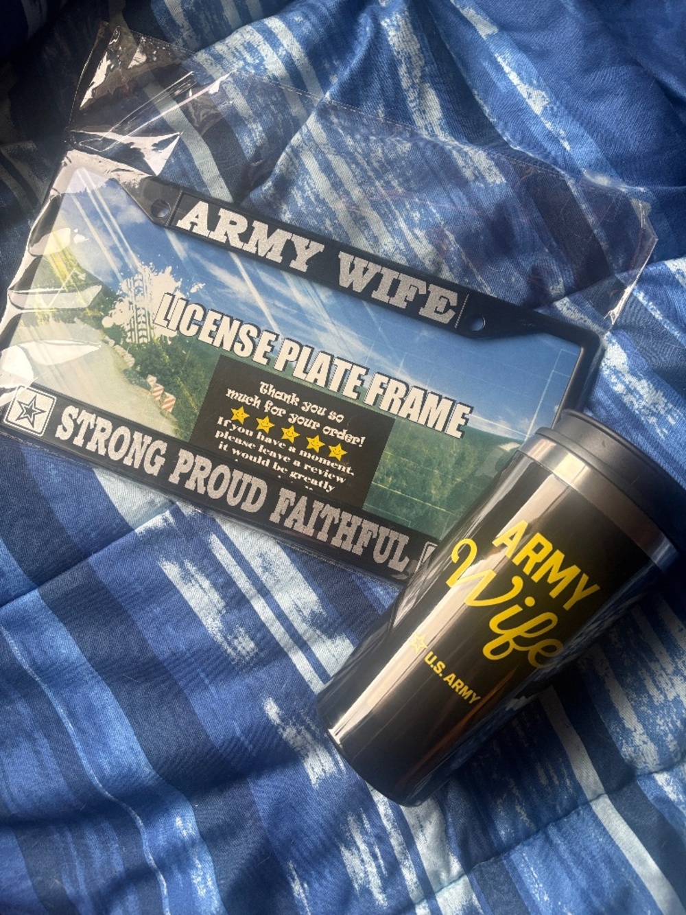 US Army Wife Bundle license plate travel mug